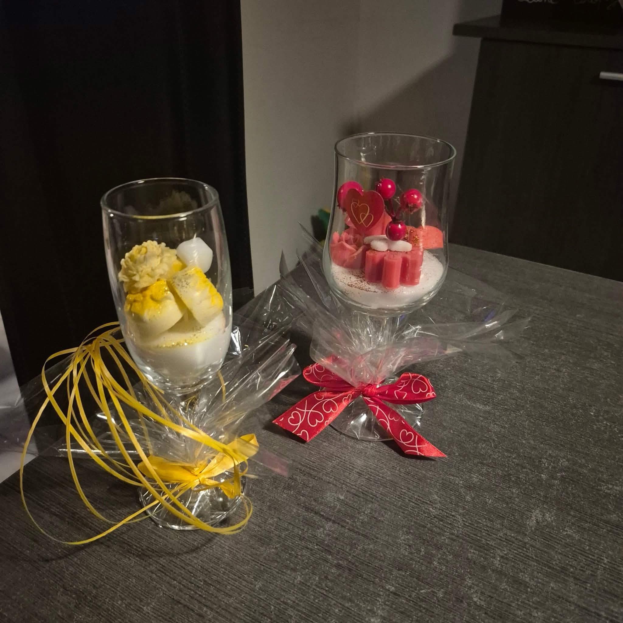 Verre jaune et rouge