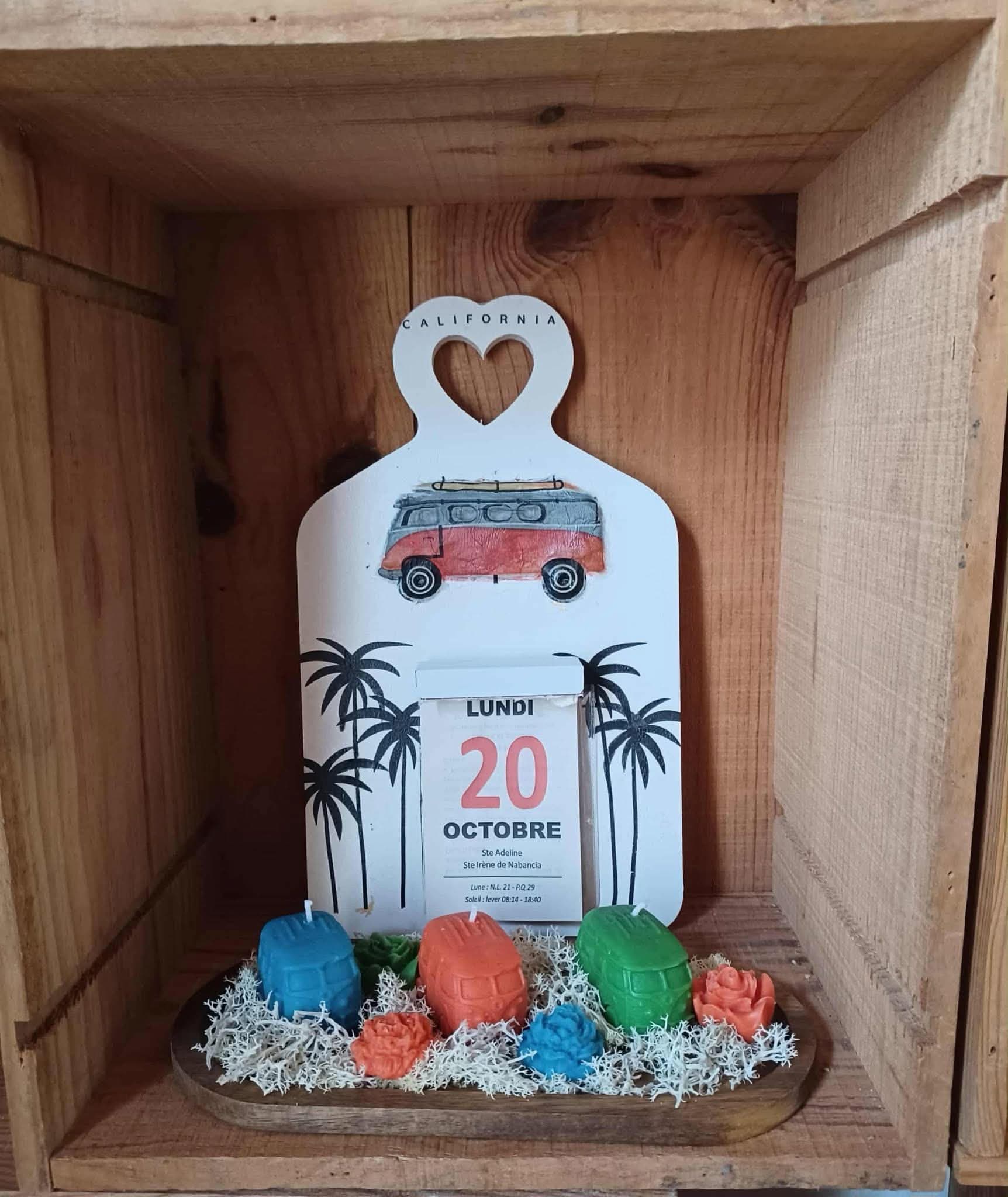 Van bougie avec calendrier