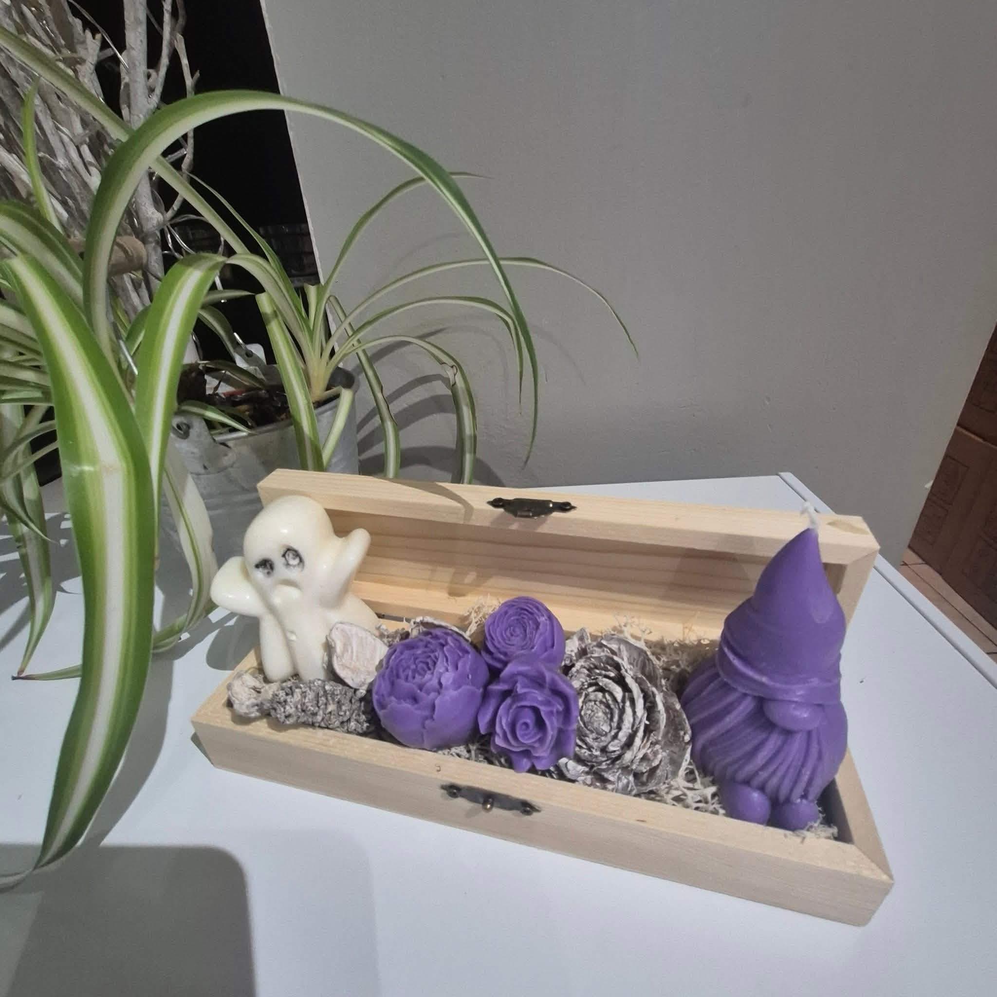 Coffret gnome violet et fantôme blanc